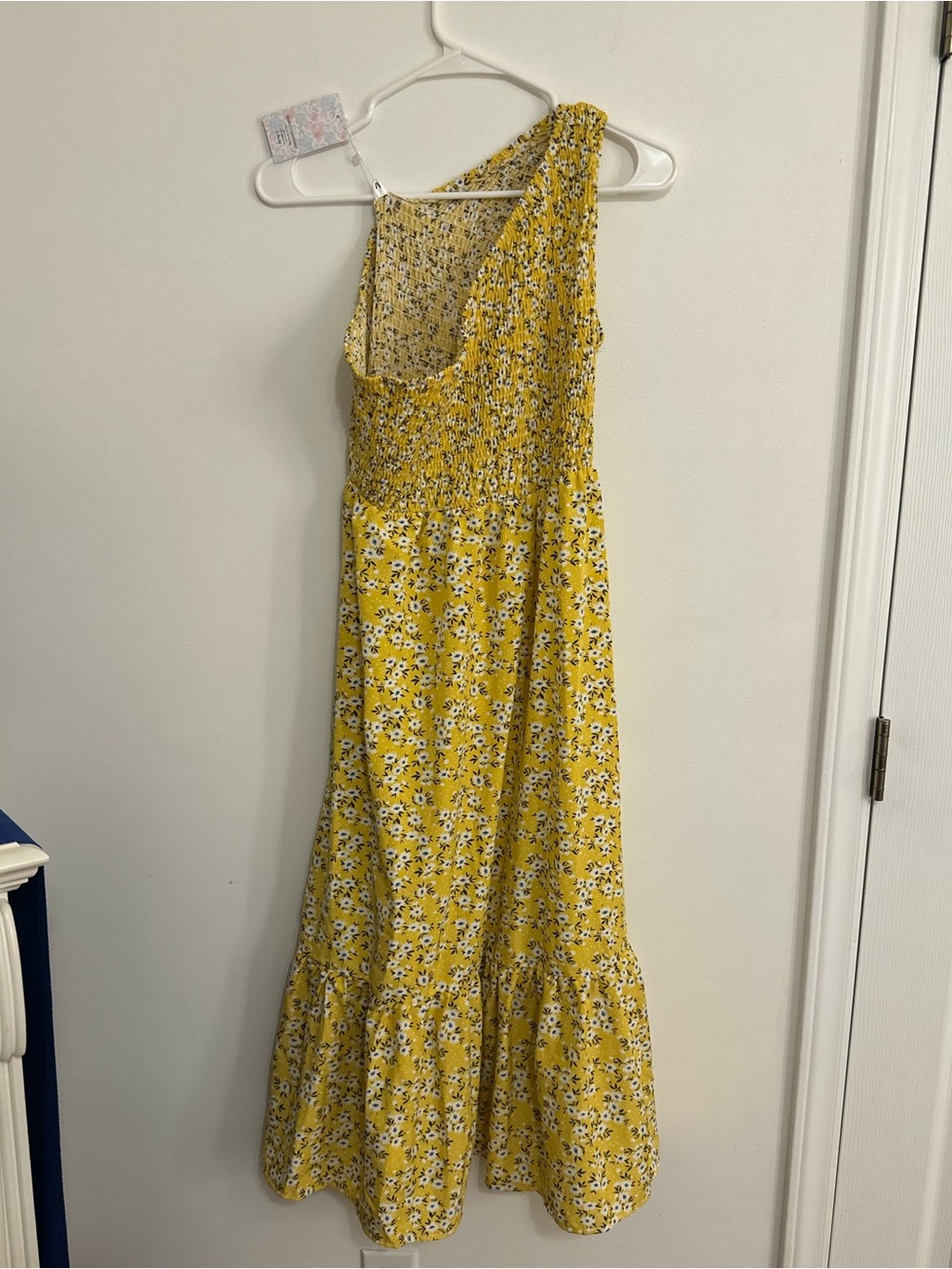NWT Yellow Floral One-Shoulder Maxi Dress